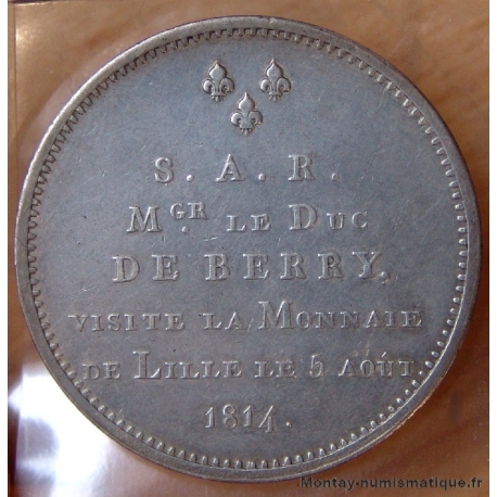 Module 5 Francs duc de Berry à la Monnaie de Lille 1814
