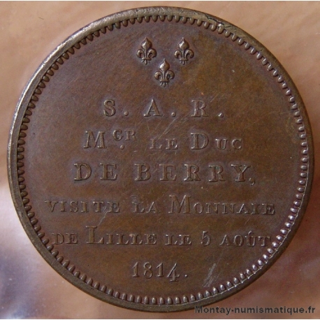 Module 5 Francs duc de Berry à la Monnaie de Lille 1814