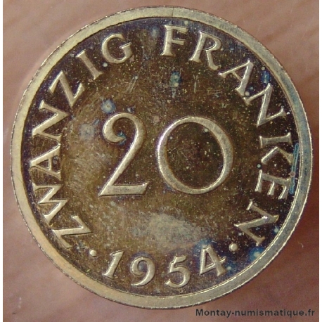 Sarre 20 Franken 1954 Essai