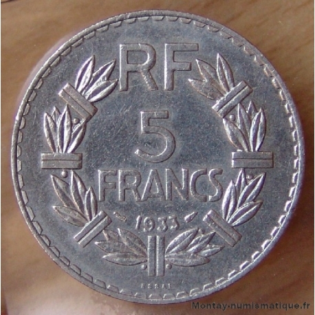 5 Francs Lavrillier nickel 1933 essai