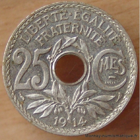 Essai de 25 centimes 1914 Lindauer en Maillechort