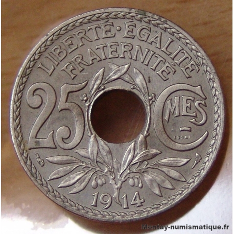 Piéfort Essai de 25 centimes 1914 Lindauer