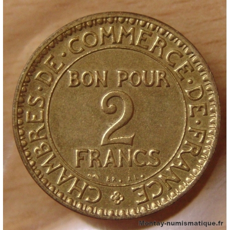 Piéfort 2 Francs Chambre de Commerce 1920 Essai