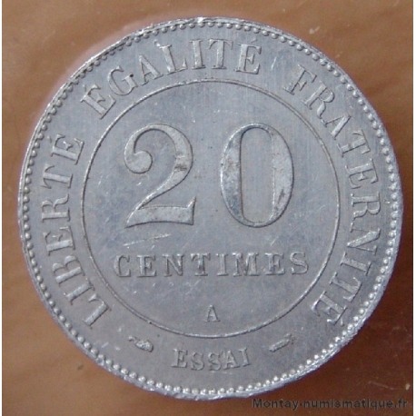Essai Piéfort de 20 Centimes Merley 1888 A