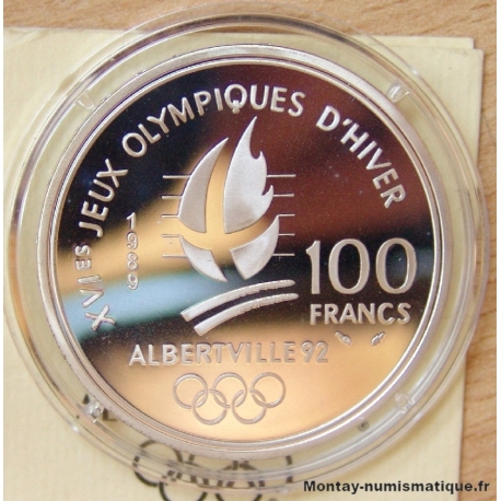 100 Francs - Patinage artistique / Lac du Bourget 1989 BE