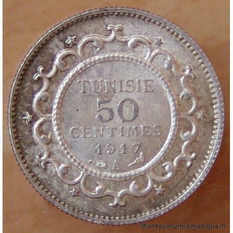 Tunisie 50 centimes 1917 A Protectorat Français