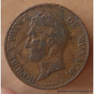 Monaco 5 centimes 1837 MC  Honoré V petite tête cuivre
