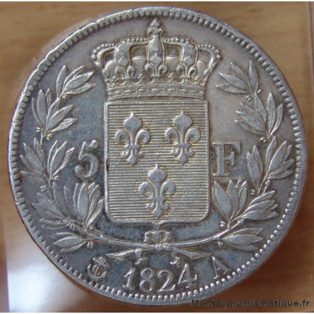 5 Francs Louis XVIII 1824 A Paris