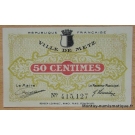 Metz (57) 50 centimes 27 décembre 1918 Chambre de Commerce