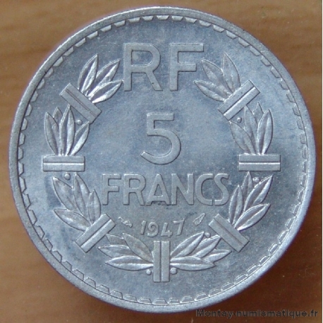 5 Francs Lavrillier 1947 le 9 ouvert