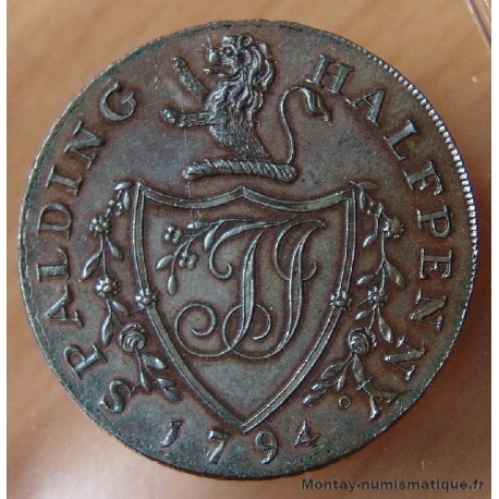 Royaume-Uni 1/2 Penny token Spalding / T. Jennings 1794