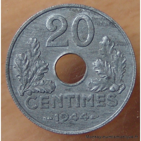 20 Centimes 1944 Zinc type 20.