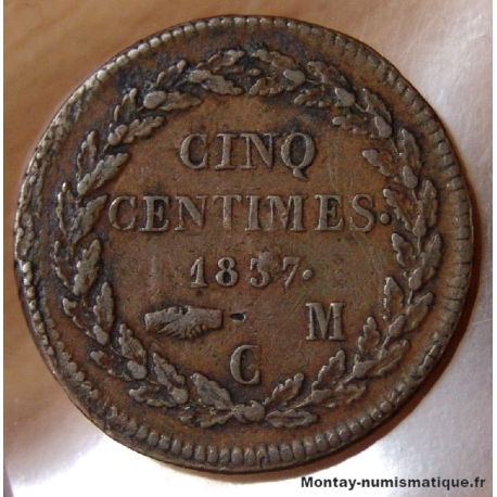 Monaco Honoré V 5 centimes 1837 MC grosse tête