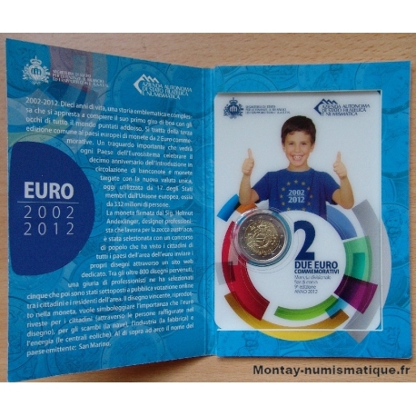 BU - San Marino 2 Euro 2012 10 ans des pièces et billets euros
