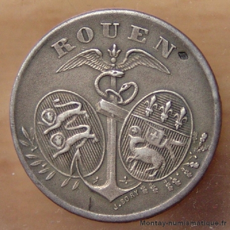 Rouen - 5 Centimes 1918 essai argent  Chambre de Commerce