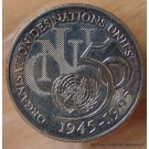 5 Francs O.N.U 1995 - Commémorative 1945-1995.