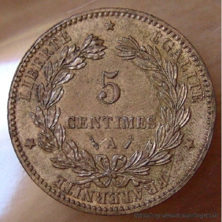 5 Centimes Cérès 1883 A Paris