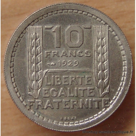 10 Francs Turin hybride 1929/1939 Essai listel large