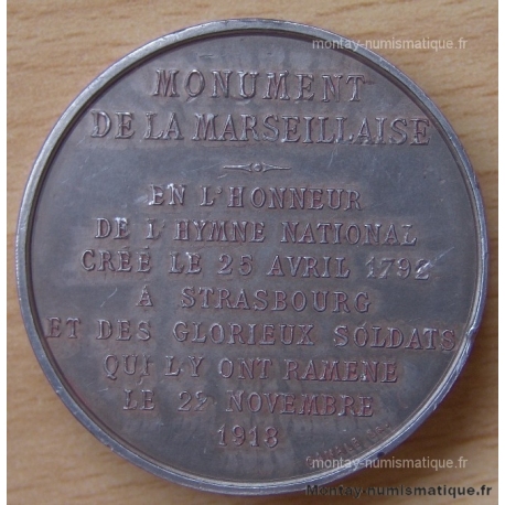 Médaille Rouget de Lisle Monument de La Marseillaise