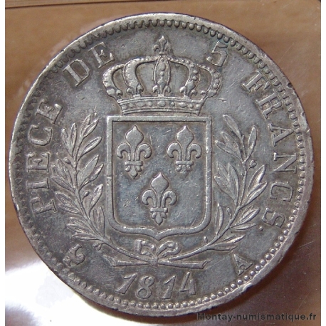 5 Francs Louis XVIII 1814 A Paris buste habillé