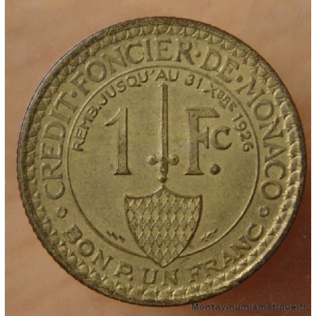 Monaco 1 Franc Louis II 1924 Poissy