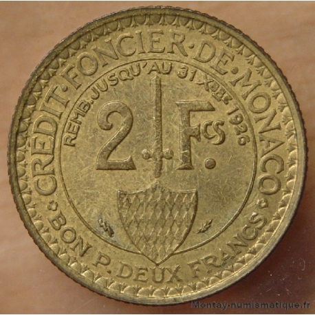 Monaco 2 Francs Louis II 1924 Poissy