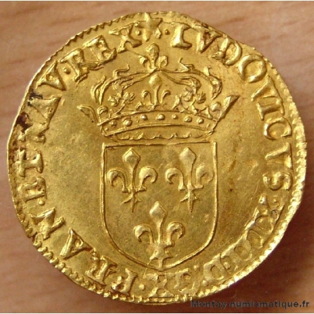 Louis XIII Ecu d'Or au soleil 1634 X Amiens.