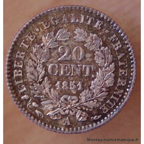 20 centimes Cérès 1851 A Paris