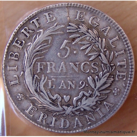 5 Francs Gaule Subalpine AN 9 Turin