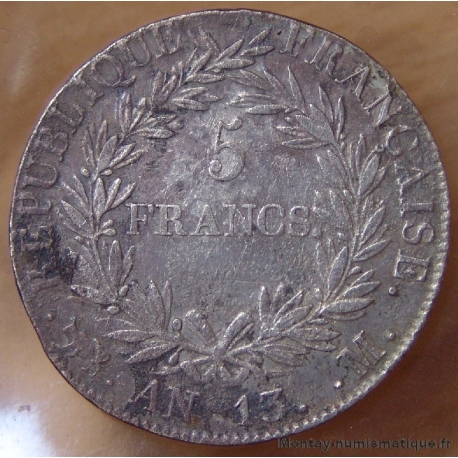 5 Francs Napoléon Empereur AN 13 M Toulouse