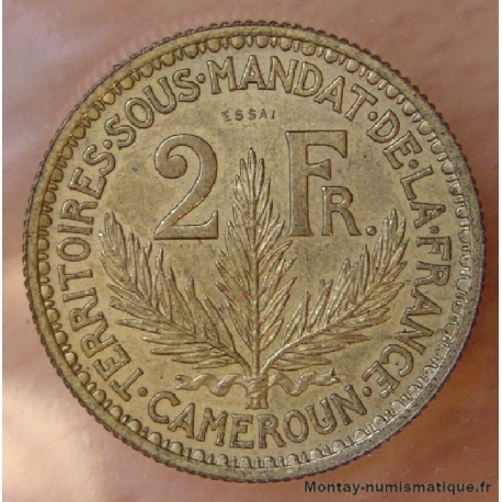 Cameroun 2 Francs 1924 Essai  - Territoires sous mandat.