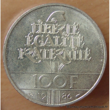 100 Francs Liberté 1986 - Statut de La Liberté.