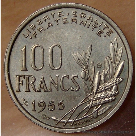 100 Francs Cochet 1955 B ruban normal