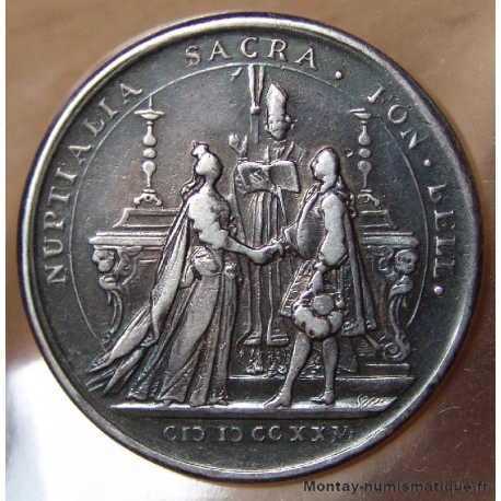 Médaille de Mariage - Louis XV et Marie Leczinska 1725.