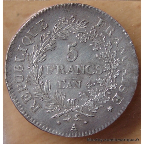5 Francs Union et Force AN 4 A Paris