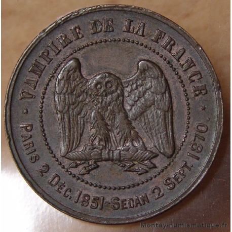 Satirique Module 10 centimes Napoléon III Le Misérable 1870