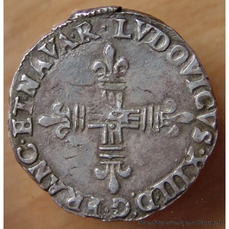 Louis XIII 1/4 écu de Navarre 1612 Saint-Palais