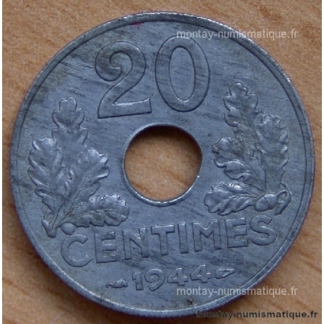 20 Centimes Zinc type 20 1944