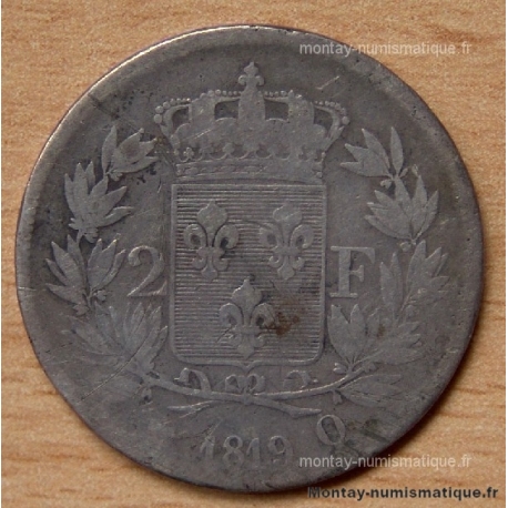 2 Francs Louis XVIII 1819 Q Perpignan