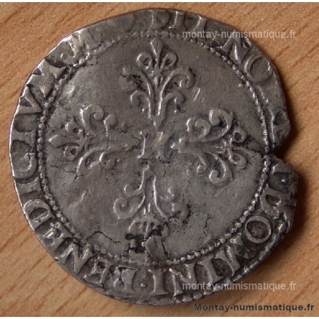 Henri III Demi Franc Col plat 1590 M Toulouse