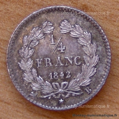 1/4 de Franc Louis Philippe 1842 B Rouen