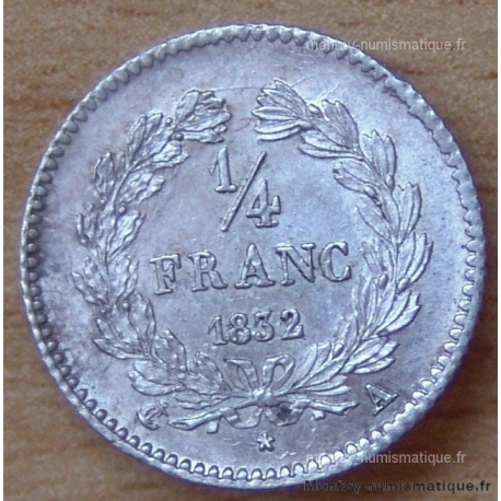 1/4 de Franc Louis Philippe 1832 A var 2/1