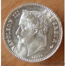 50 Centimes Napoléon III 1867 BB Strasbourg, tête laurée.