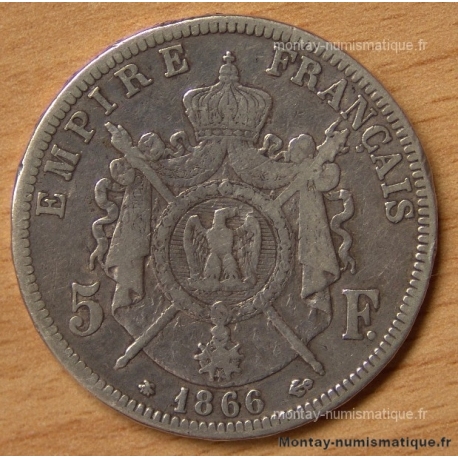 5 Francs Napoléon III Empereur 1866 A