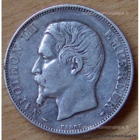 2 Francs Napoléon III, tête nue 1854 A
