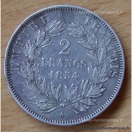 2 Francs Napoléon III, tête nue 1854 A