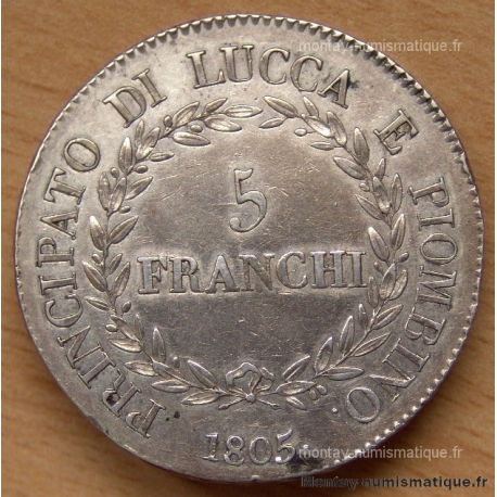 Principauté de Lucques et Piombono 5 Franchi 1805