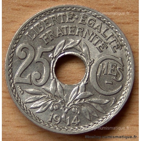 25 Centimes Lindauer  1914 quasi frappe médaille