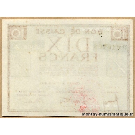 COLMAR (68) Bon de Caisse de 10 Francs JUIN 1940
