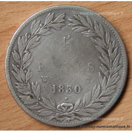 5 Francs Louis Philippe sans le I 1830 W